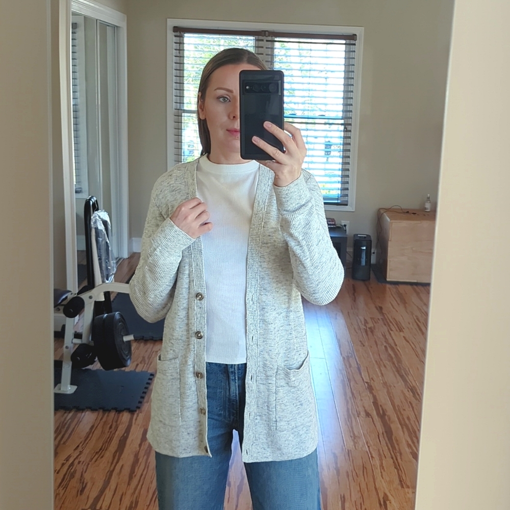 Abercrombie and Fitch cotton cardigan. Not new but in perfect condition.